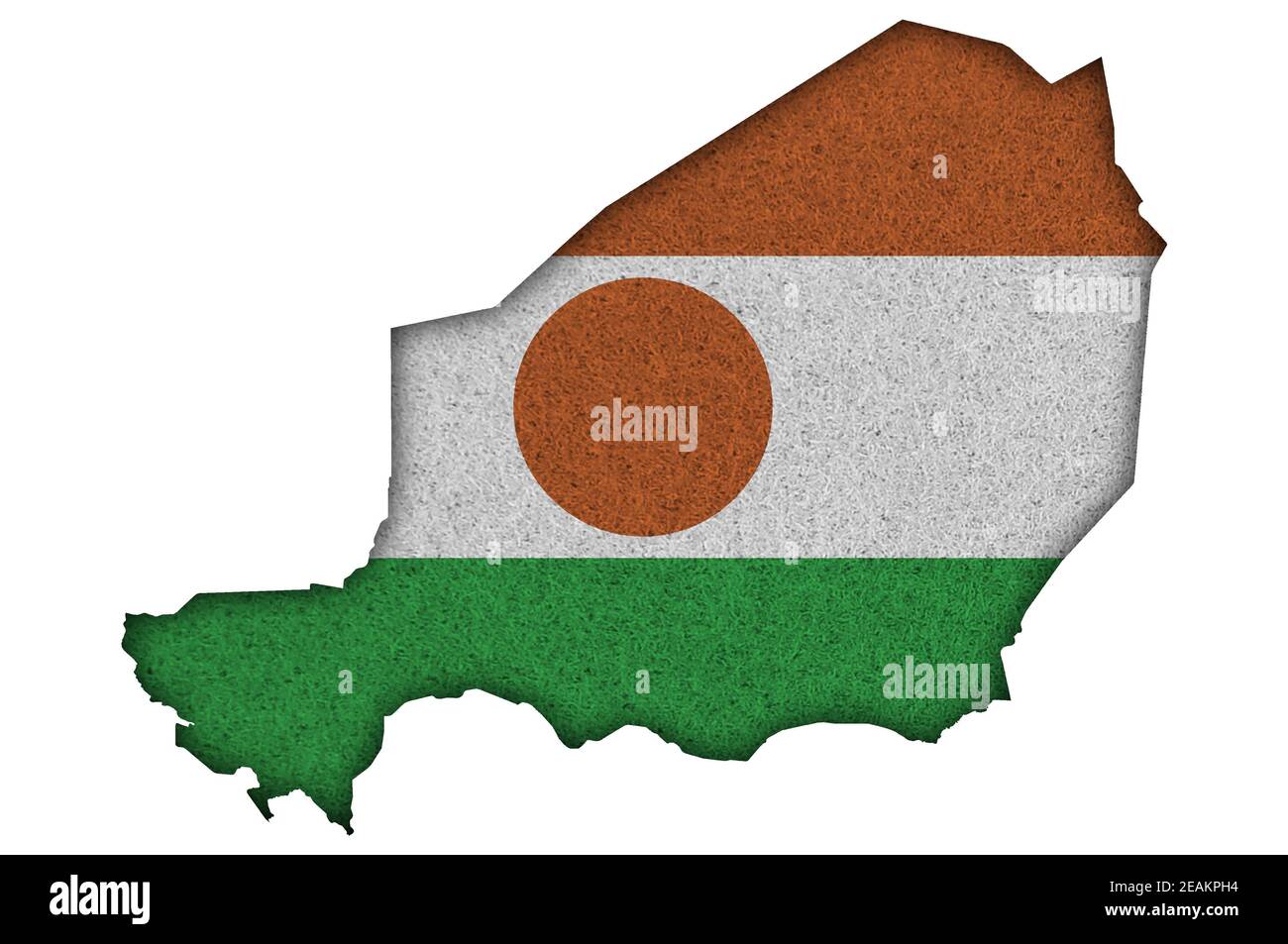Carte et drapeau du Niger sur le feutre Banque D'Images