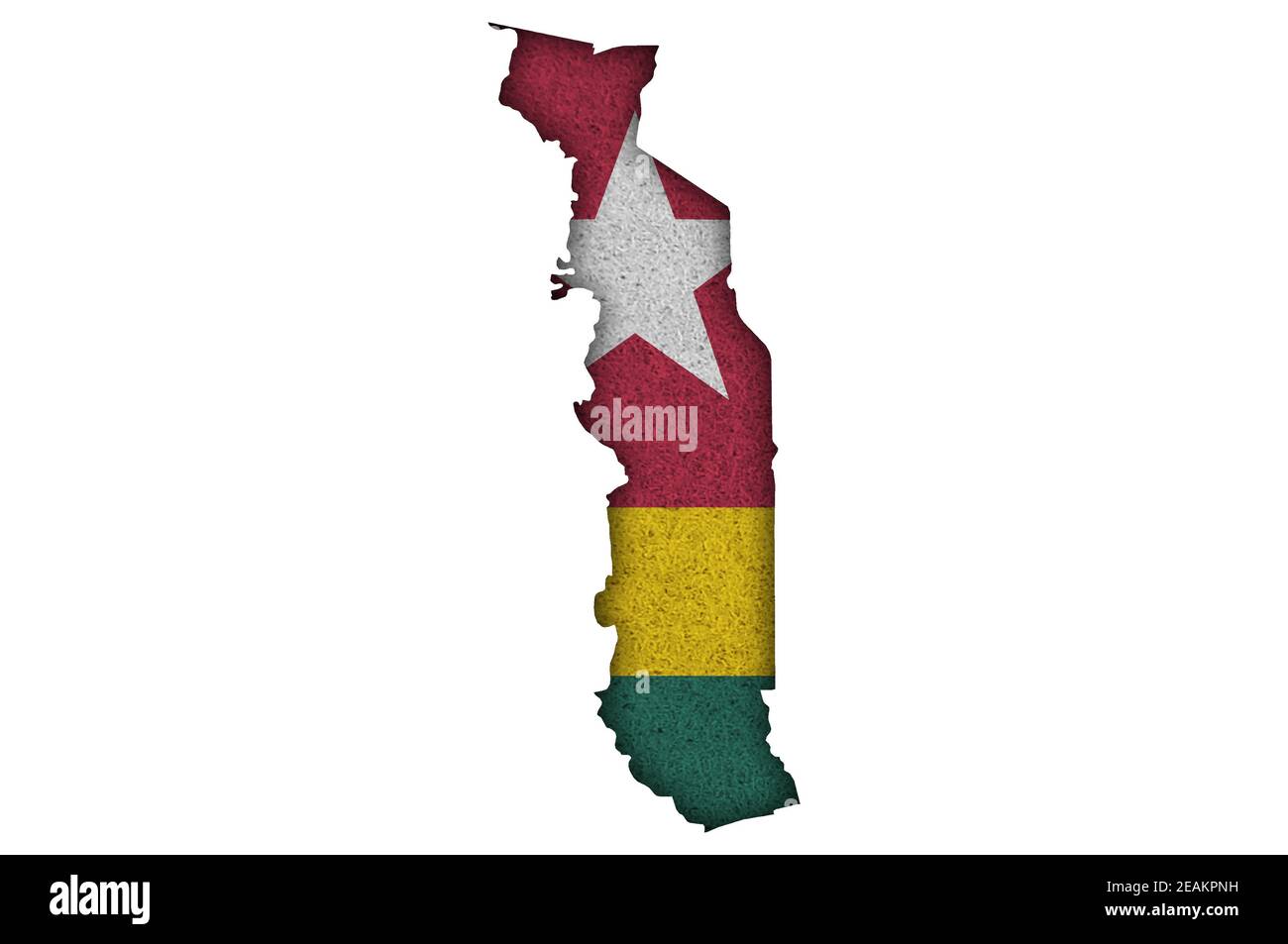 Carte et drapeau du Togo sur le feutre Banque D'Images