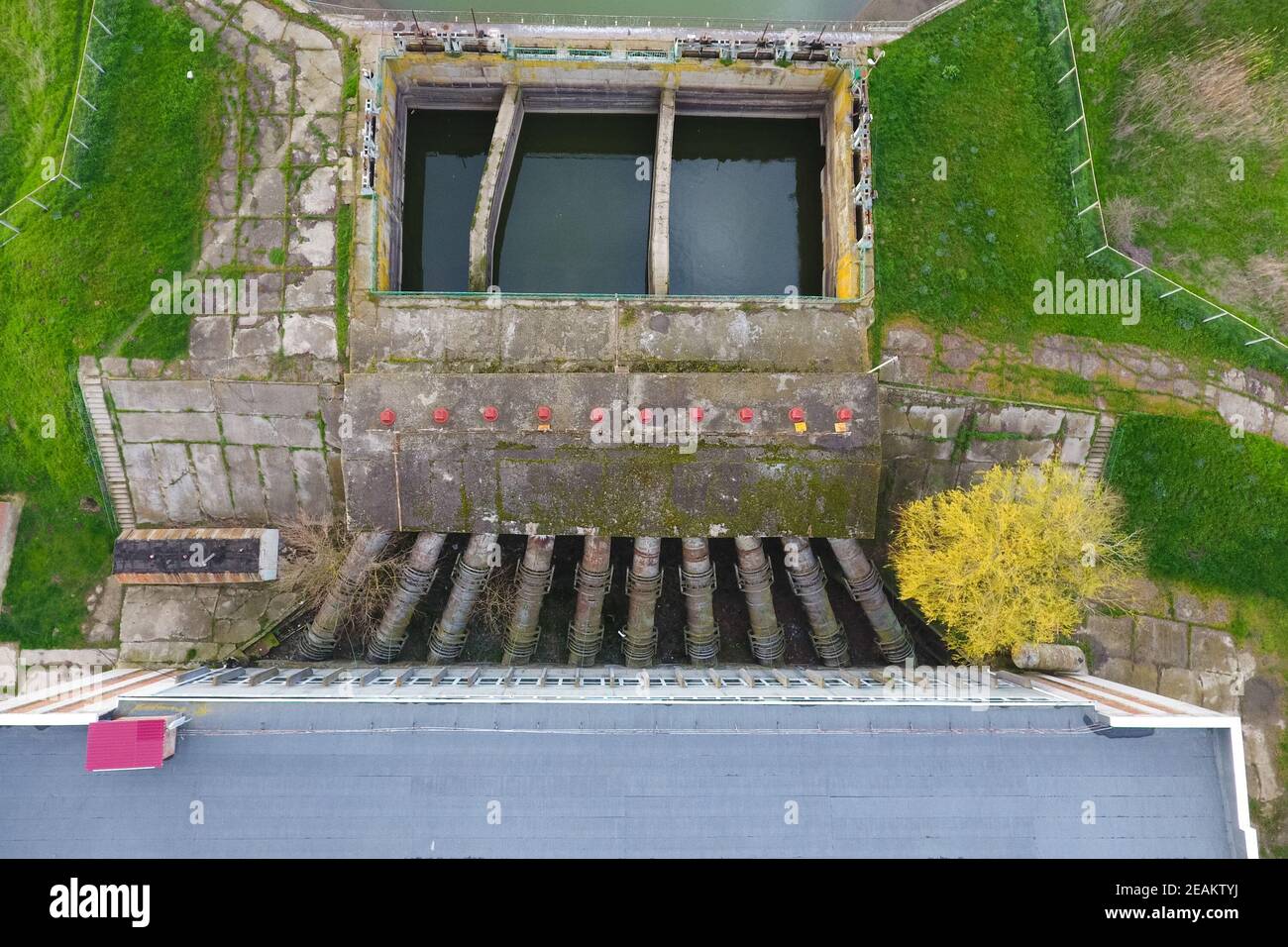 Station de pompage d'eau, de système d'irrigation des rizières. Voir Banque D'Images