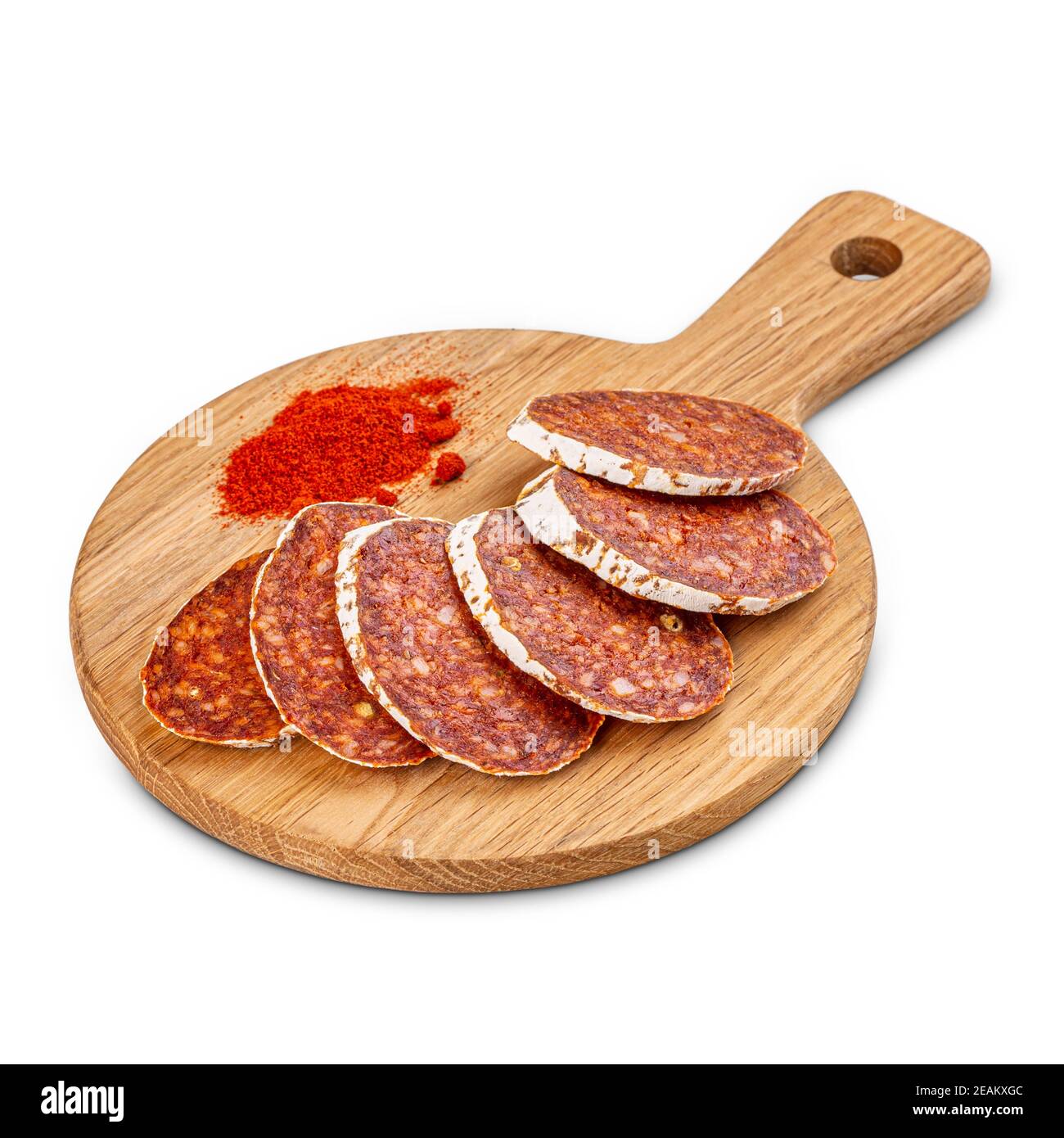 Salami gastronomique avec paprika Banque D'Images