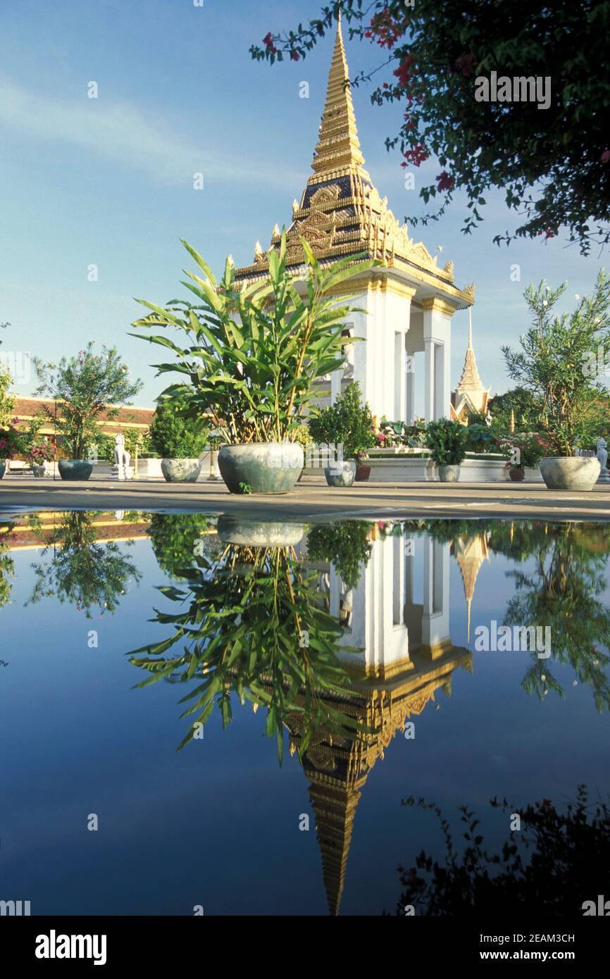 Cambodge PHNOM PENH WAT PHNOM PARK Banque D'Images