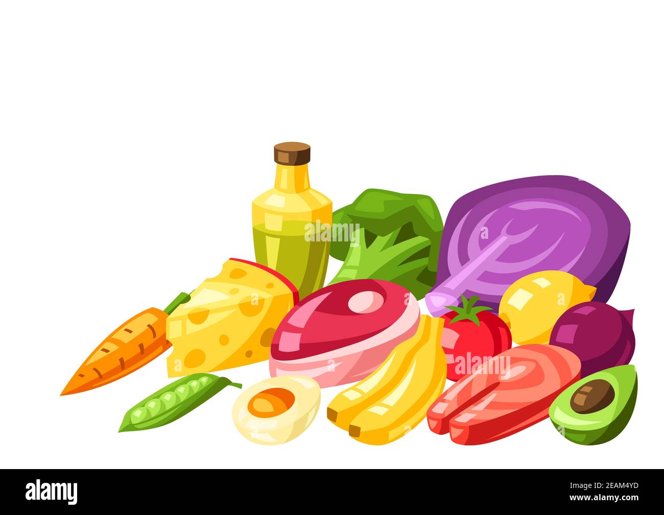 Illustration des sources de vitamines alimentaires. Illustration de Vecteur