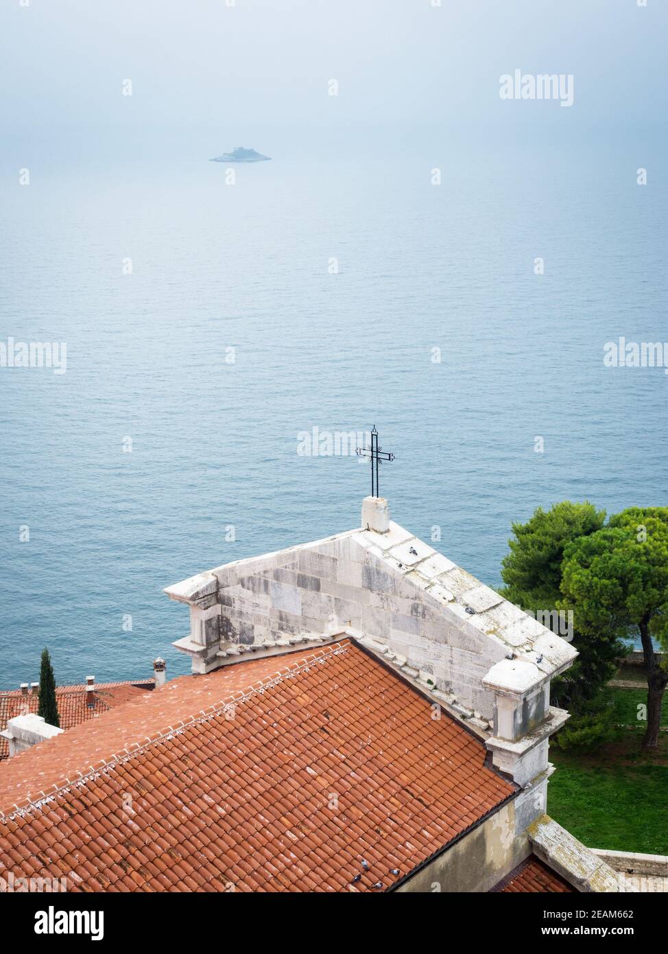 Vue depuis le clocher de Rovinj, Croatie Banque D'Images