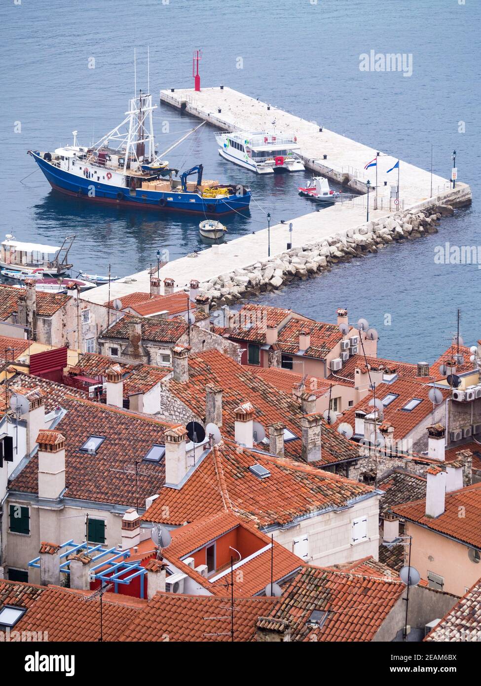 Vue depuis le clocher de Rovinj, Croatie Banque D'Images