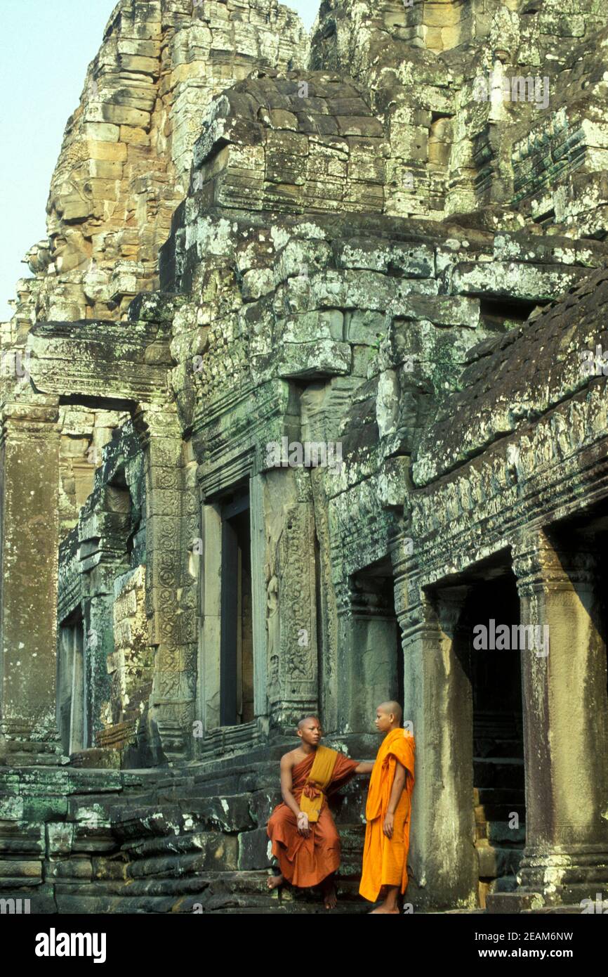 Cambodge SIEM REAP ANGKOR THOM TEMPLE BAYON Banque D'Images