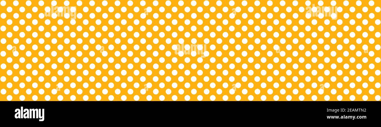 Bannière orange pour nappe avec points blancs Banque D'Images