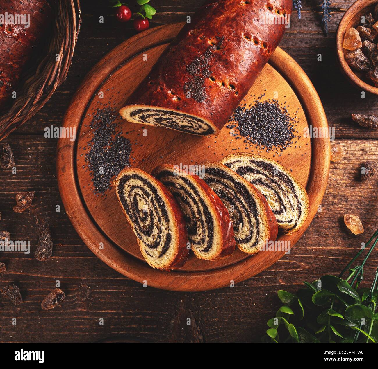 Beigli Tranches De Pain De Pavot Hongrois Photo Stock Alamy