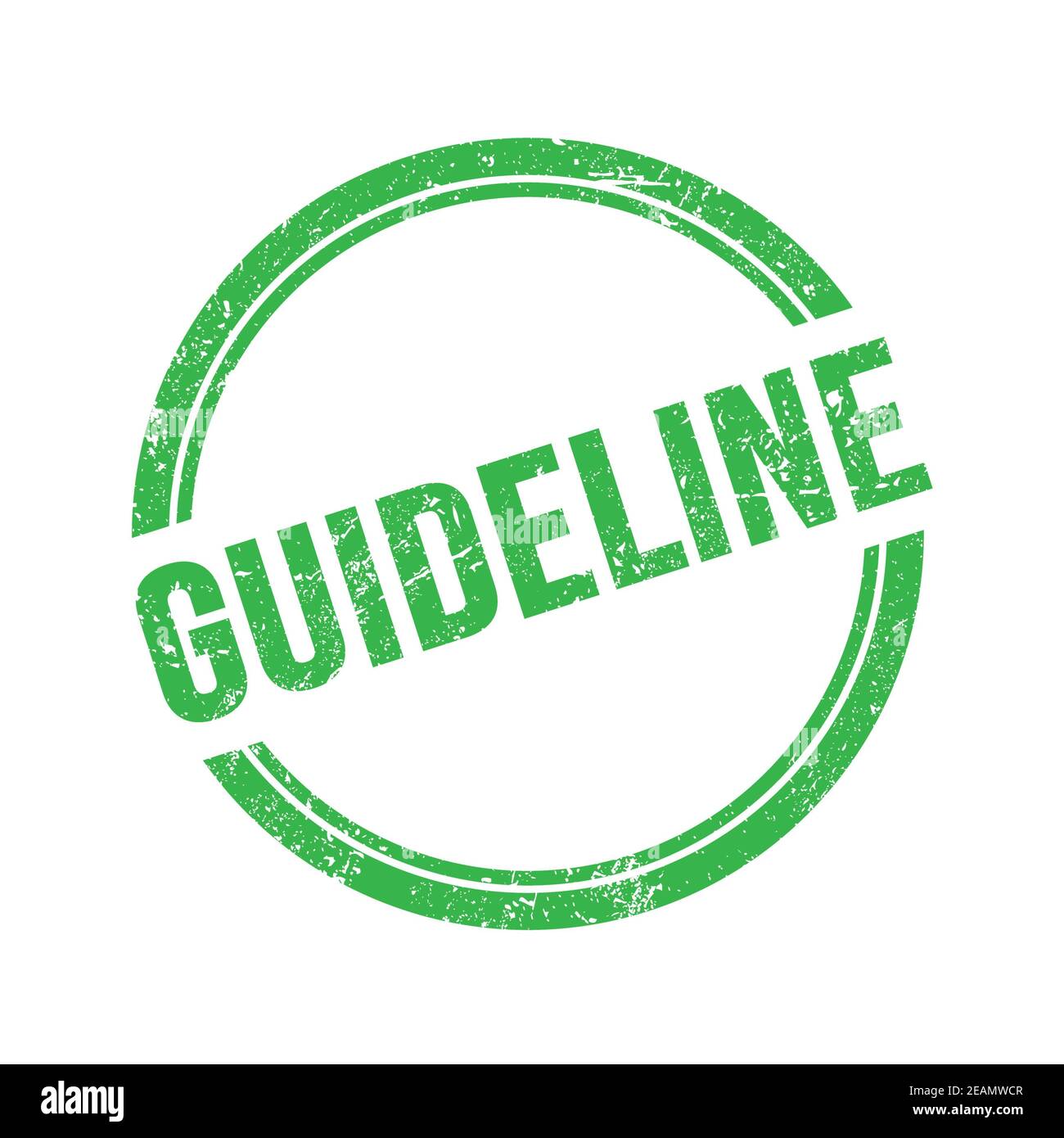 Texte DE LA LIGNE DIRECTRICE inscrit sur un timbre rond vert grungy vintage. Banque D'Images