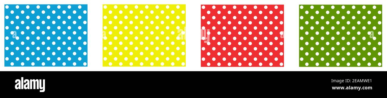 4 arrière-plans de nappe bleu jaune rouge vert Banque D'Images