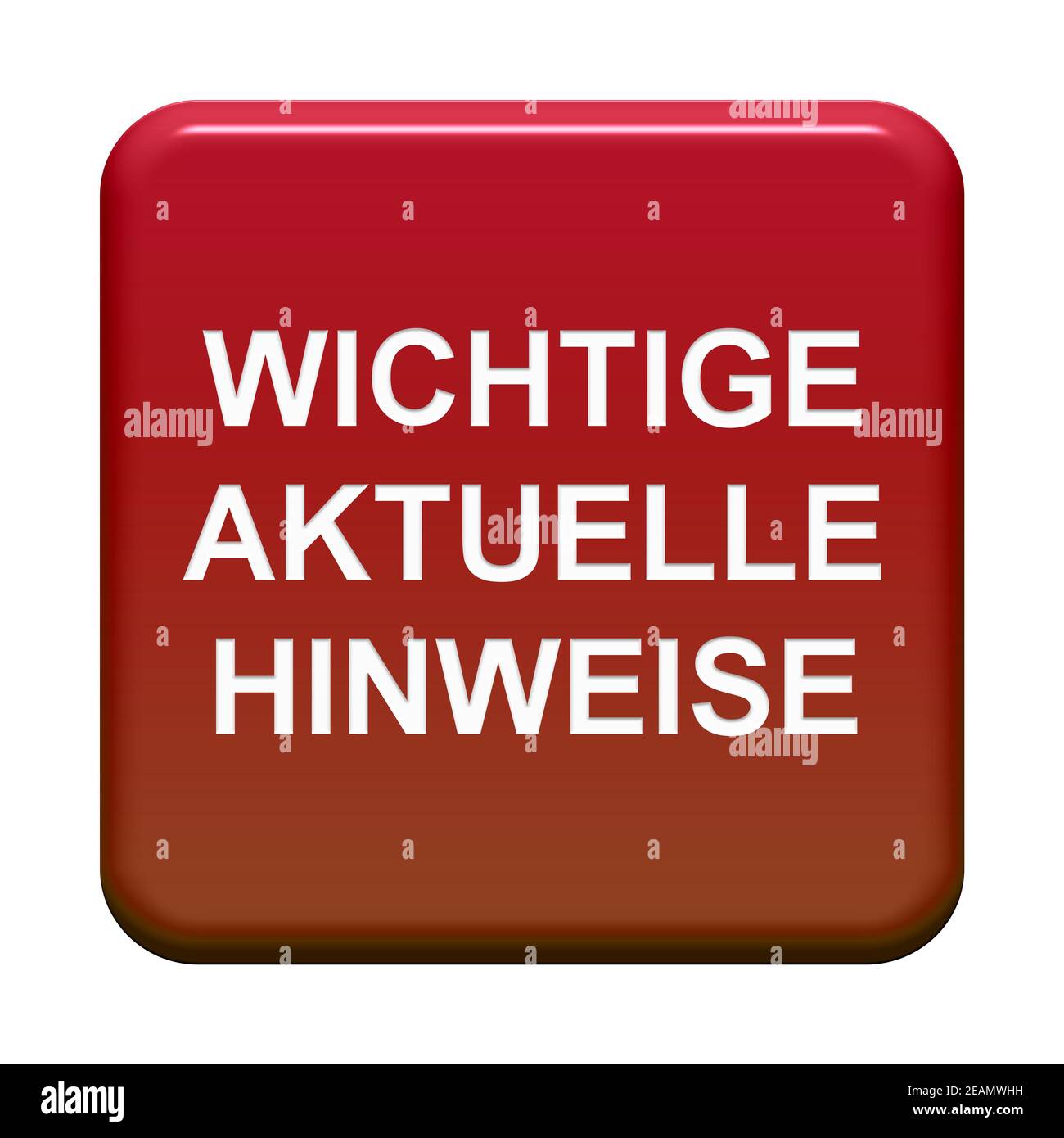 Bouton rouge : informations importantes en cours en allemand Banque D'Images