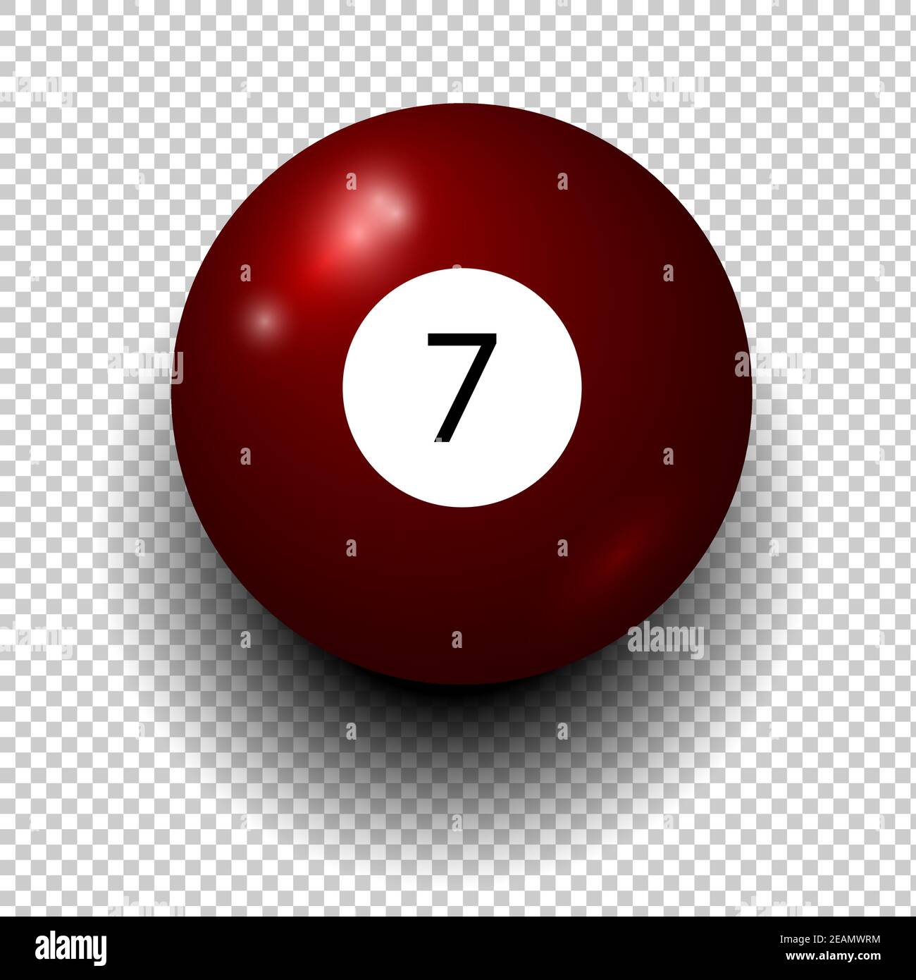 Vecteur de la boule de billard numéro 7. Burgundycolor. Objet vent isolé sur fond transparent. SPE 10 Illustration de Vecteur