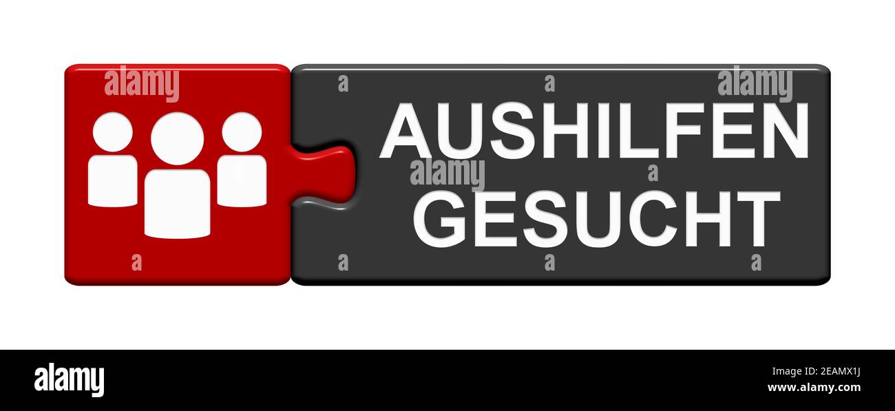 Bouton puzzle : aide temporaire requise en allemand Banque D'Images