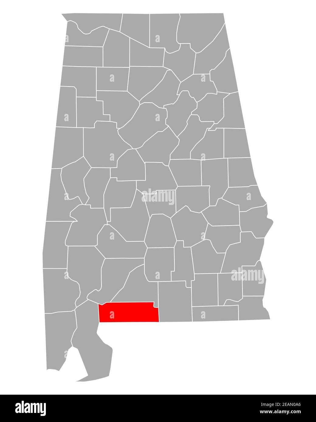 Carte d'Escambia en Alabama Banque D'Images