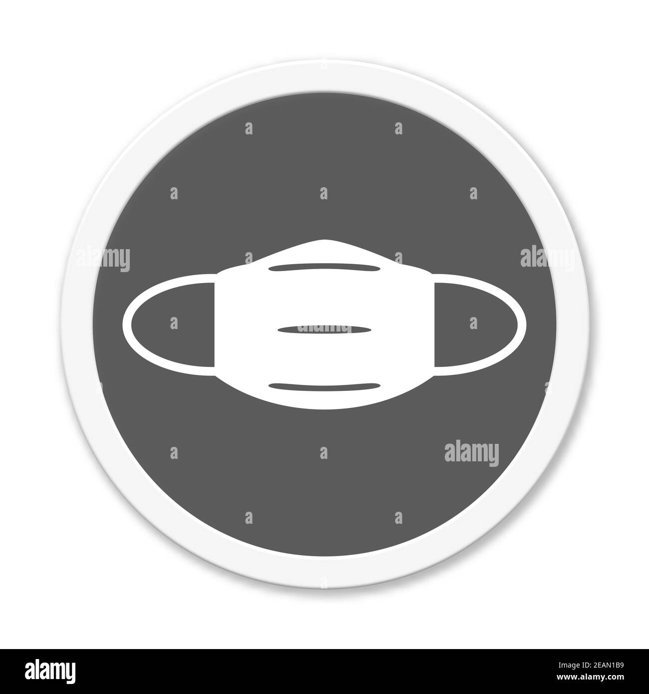 Bouton : port d'un masque facial pour la protection Banque D'Images