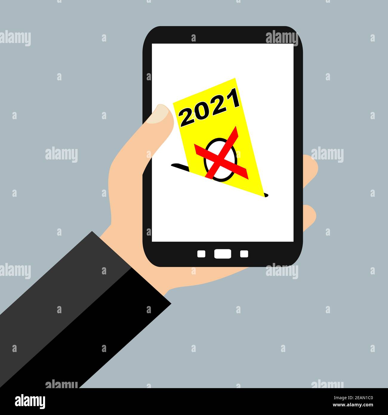 Élection en ligne en 2021 avec smartphone Banque D'Images