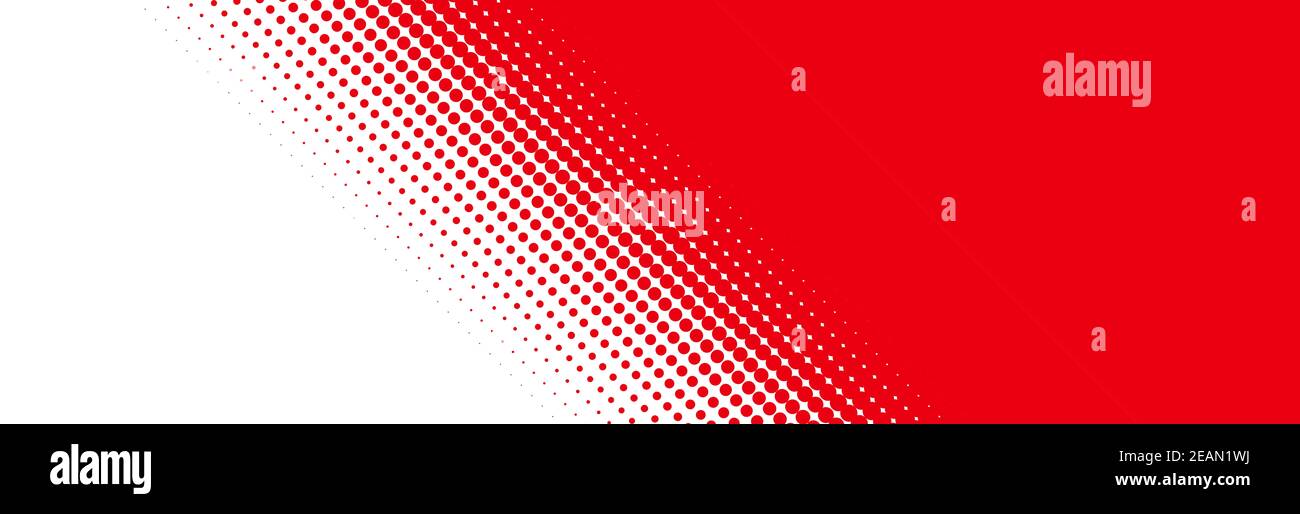 Texture rouge et blanche avec points de dégradé diagonaux Banque D'Images