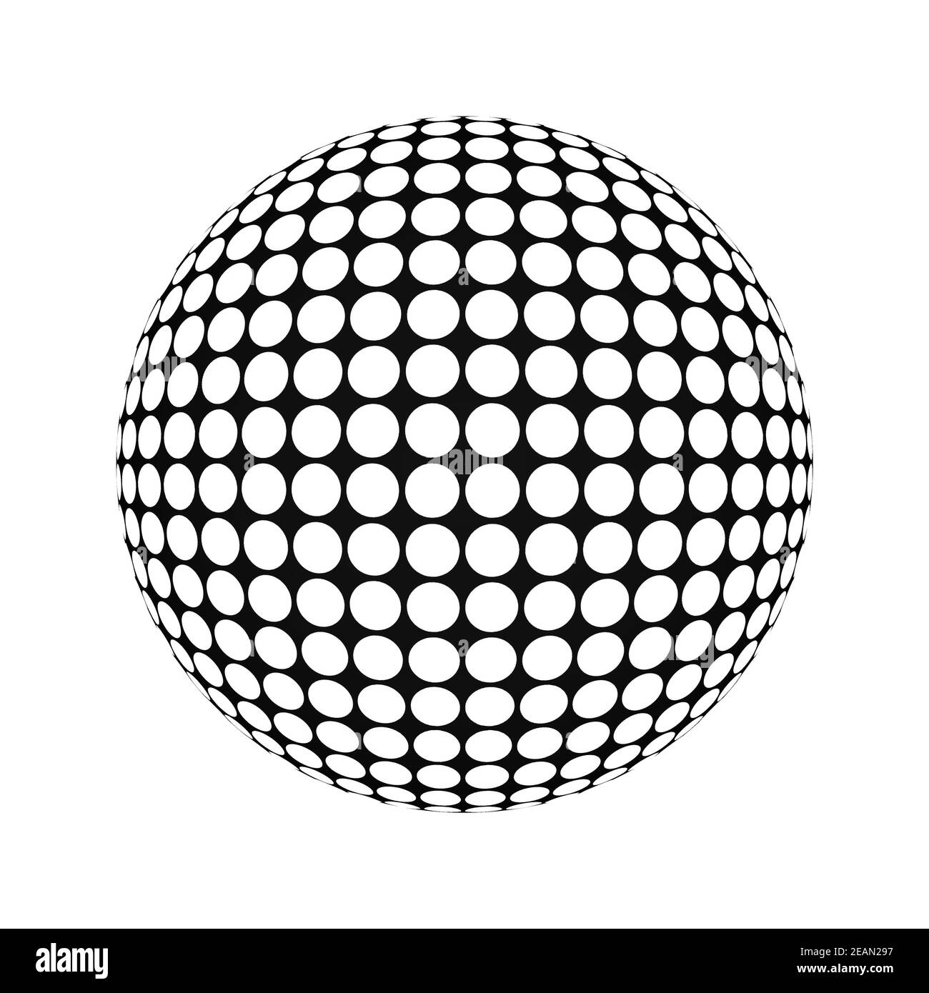 Points blancs sur la bille 3D noire - Illustration 3D Banque D'Images