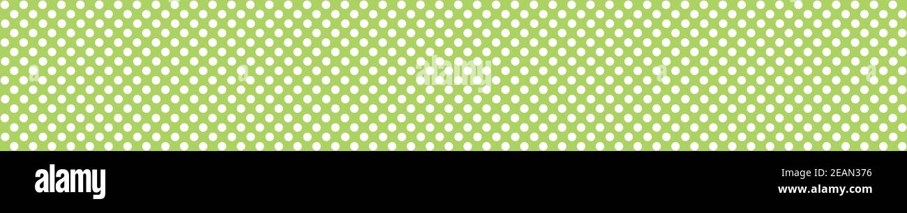 Bannière à pois vert et blanc Banque D'Images