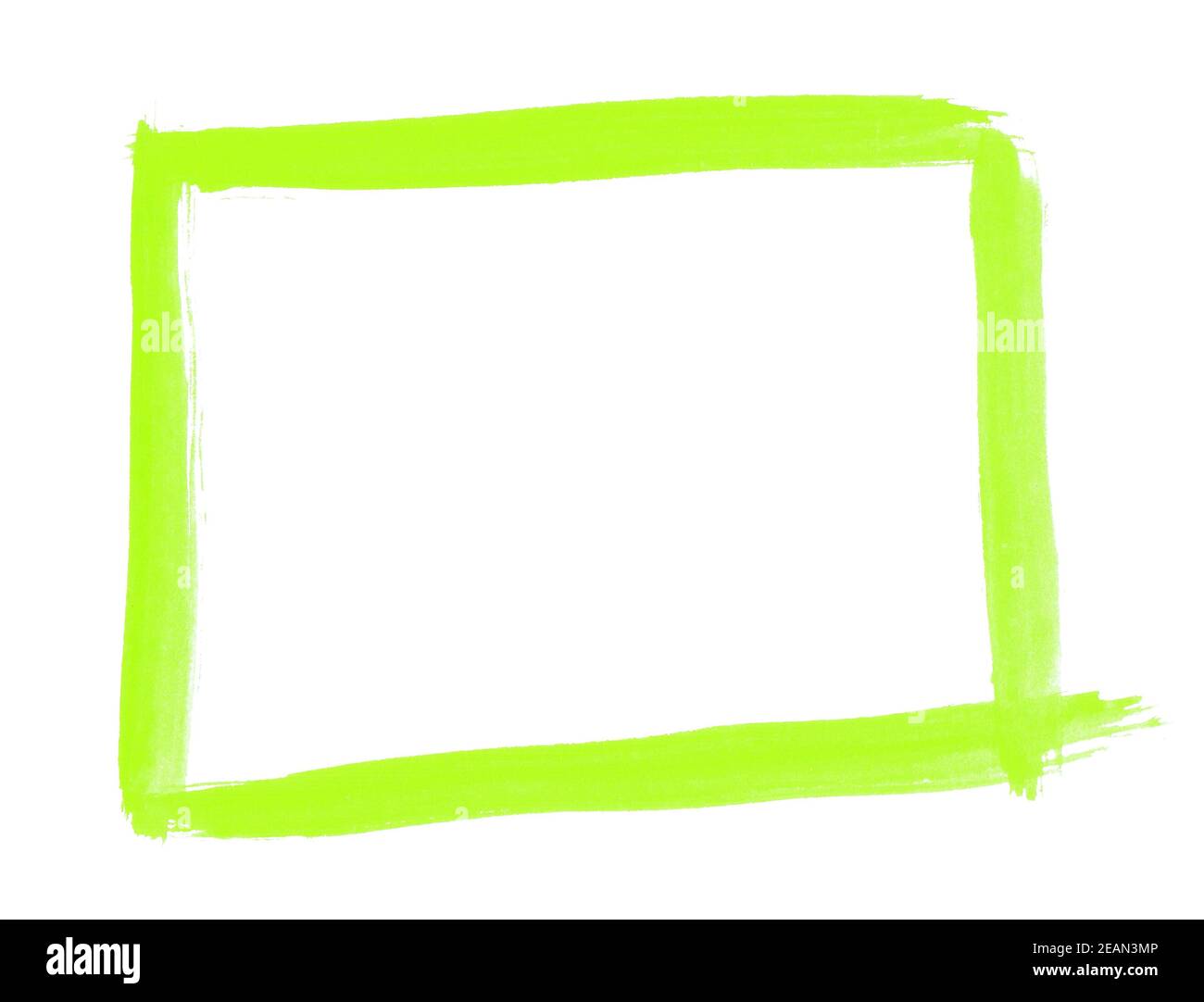 Cadre peint à la main vide de couleur vert clair Banque D'Images Cadre peint à la main vide de couleur vert clair Banque D'Images