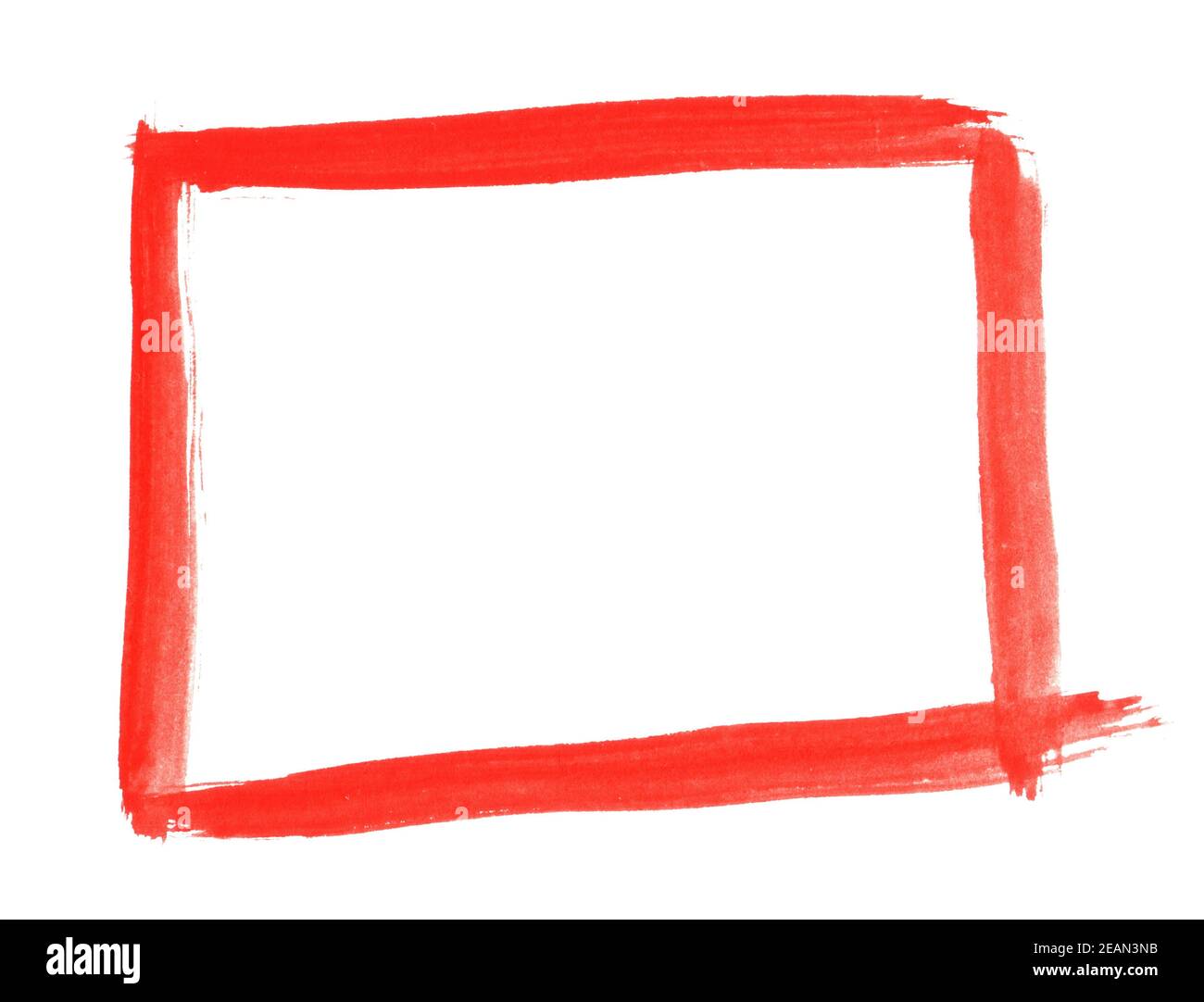 Cadre peint à la main vide de couleur rouge Banque D'Images