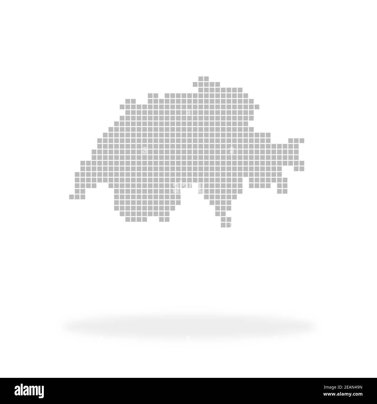 Carte de la Suisse faite avec des points gris et de l'ombre Banque D'Images