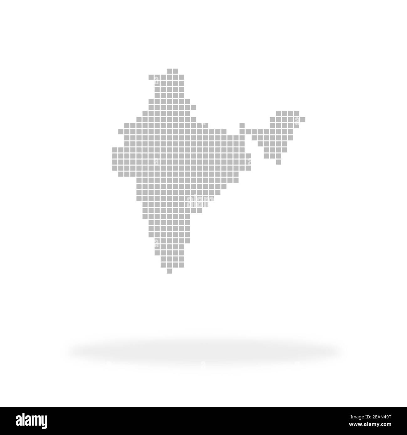 Carte de l'Inde faite avec des points gris et de l'ombre Banque D'Images