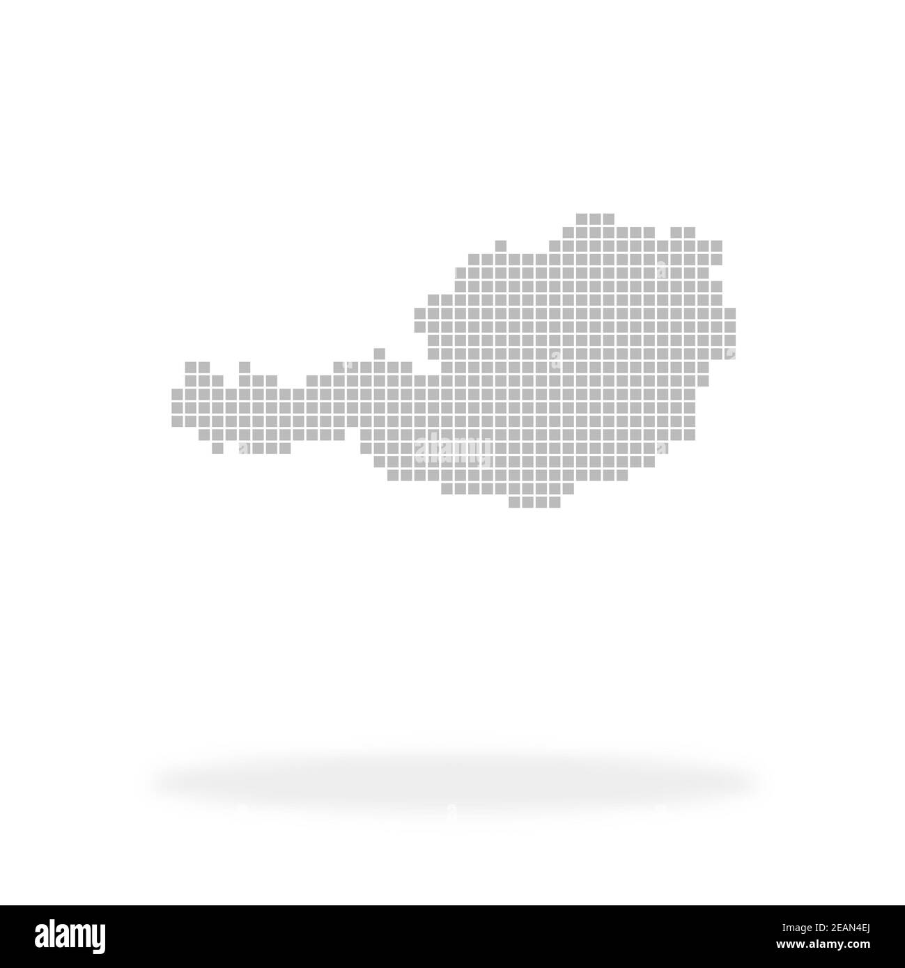 Carte de l'Autriche faite avec des points gris et de l'ombre Banque D'Images