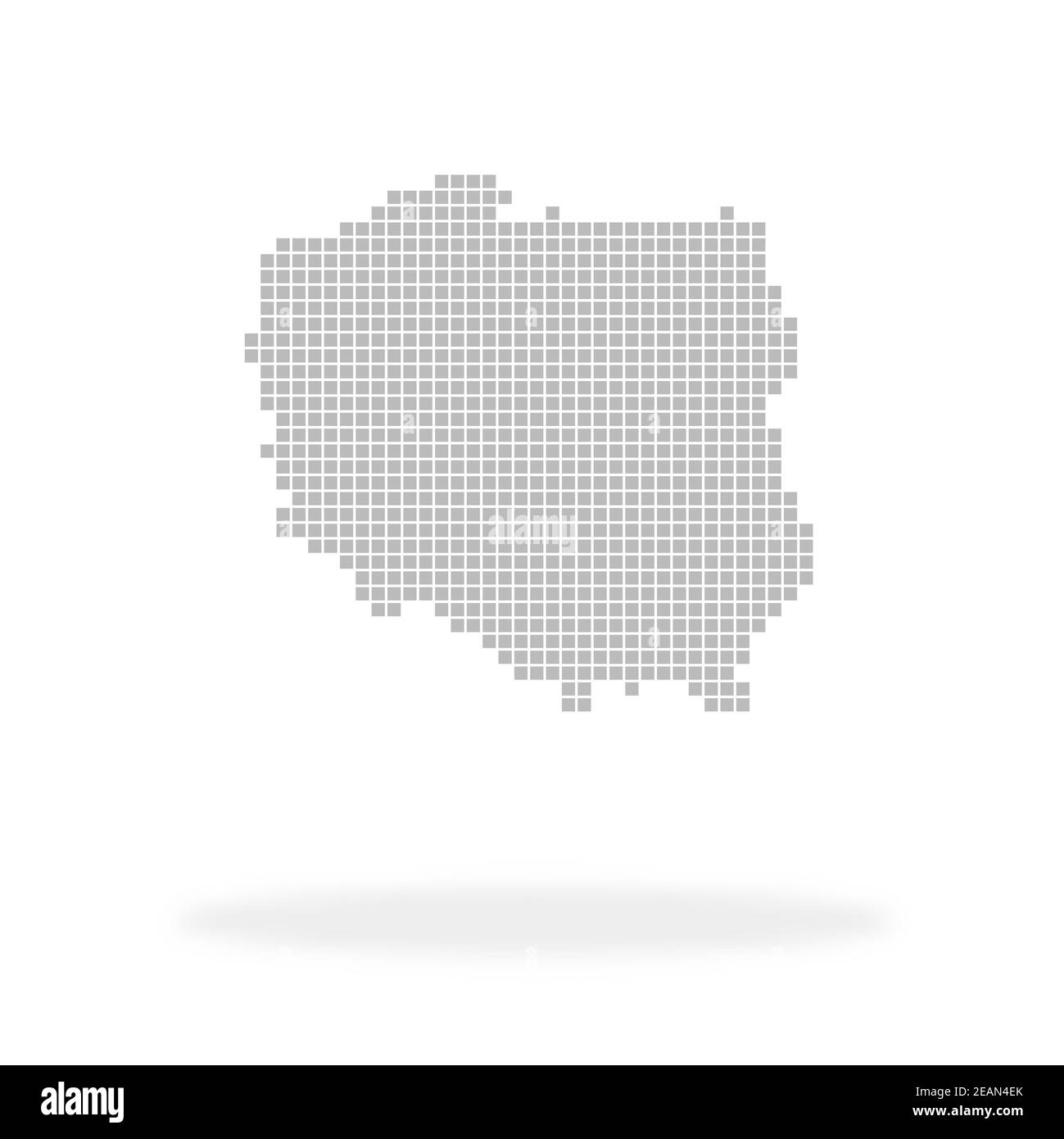 Carte de la Pologne faite avec des points gris et de l'ombre Banque D'Images