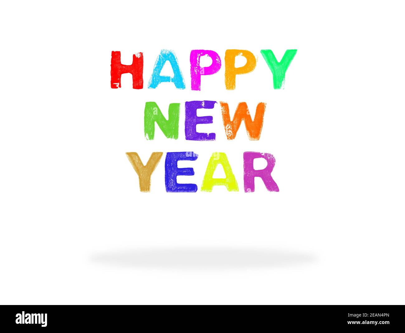 Pochoir coloré avec ombre : bonne année Banque D'Images