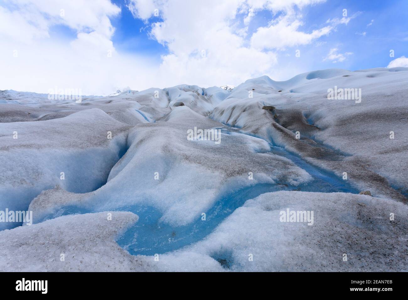 Vue détaillée des formations de glace du glacier Perito Moreno Banque D'Images