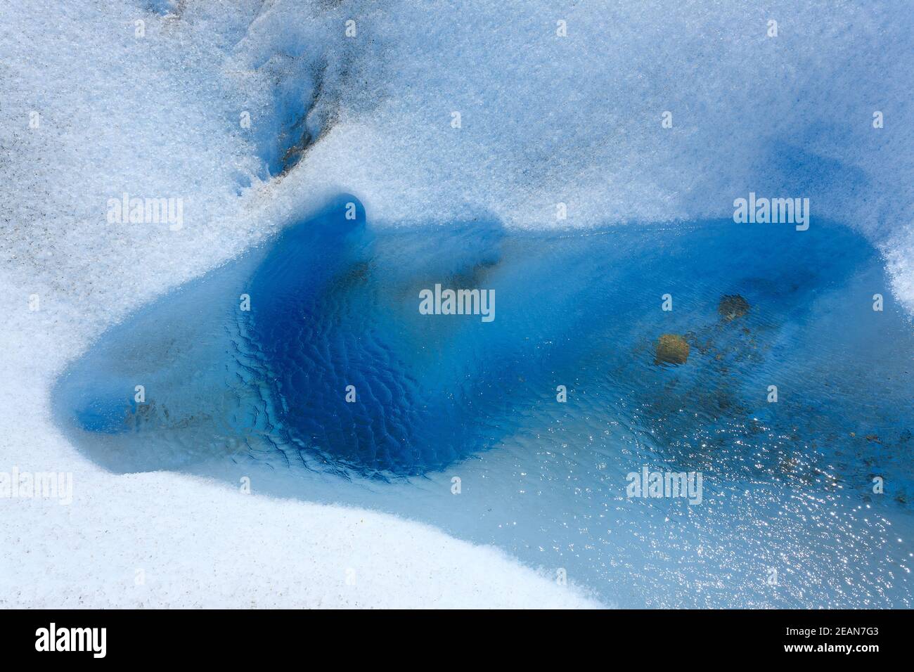 Vue détaillée des formations de glace du glacier Perito Moreno Banque D'Images