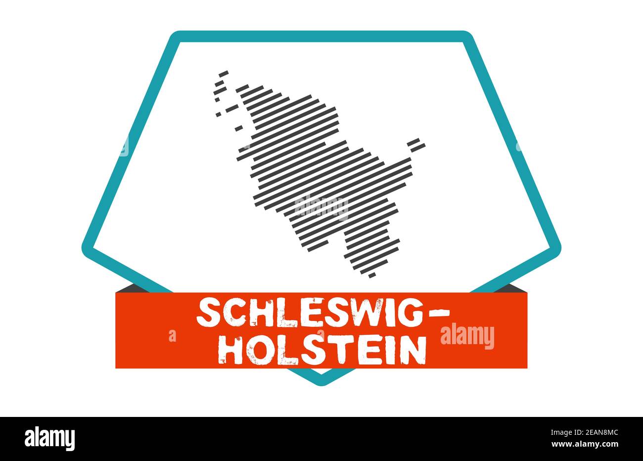 Carte du Schleswig-Holstein sur le bouton bleu rouge Banque D'Images