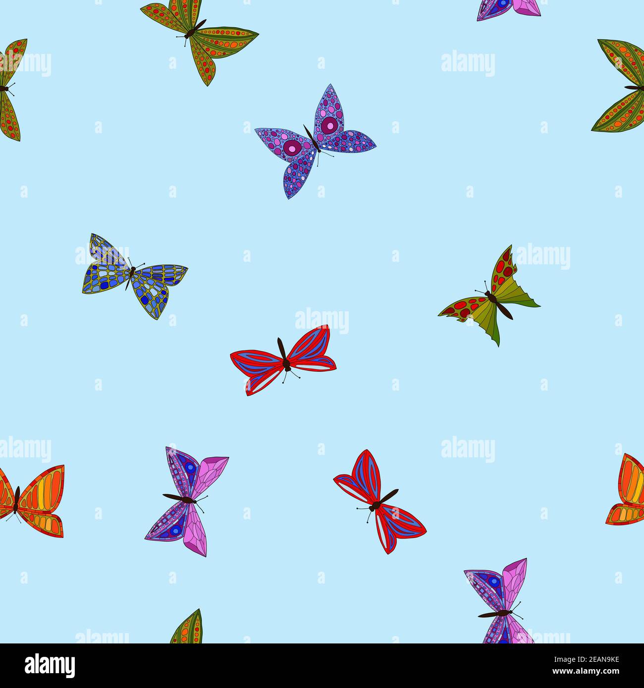 motif abstrait coloré papillons en forme de coolé sans couture Banque D'Images