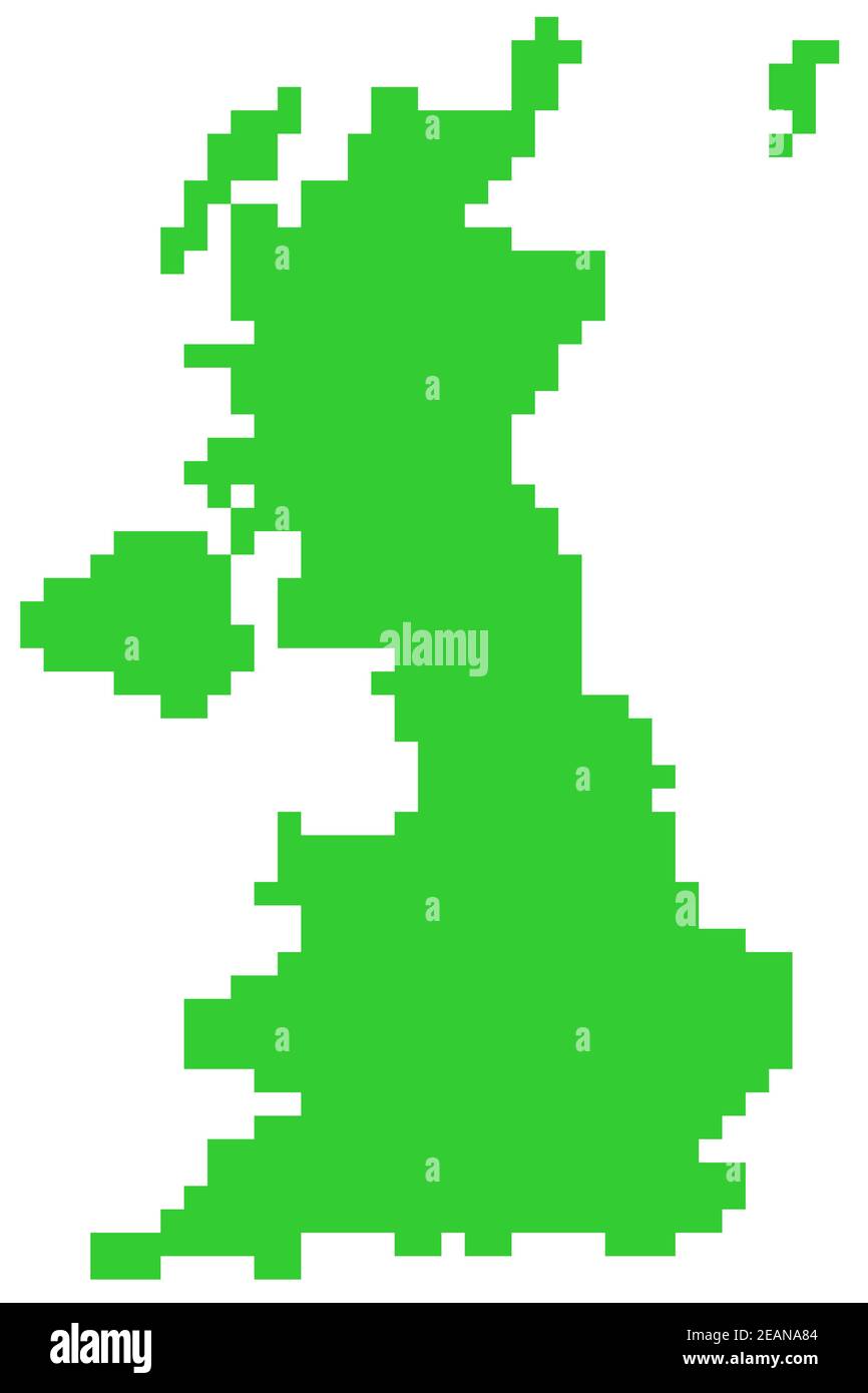 Carte de pixels simple du Royaume-Uni Banque D'Images