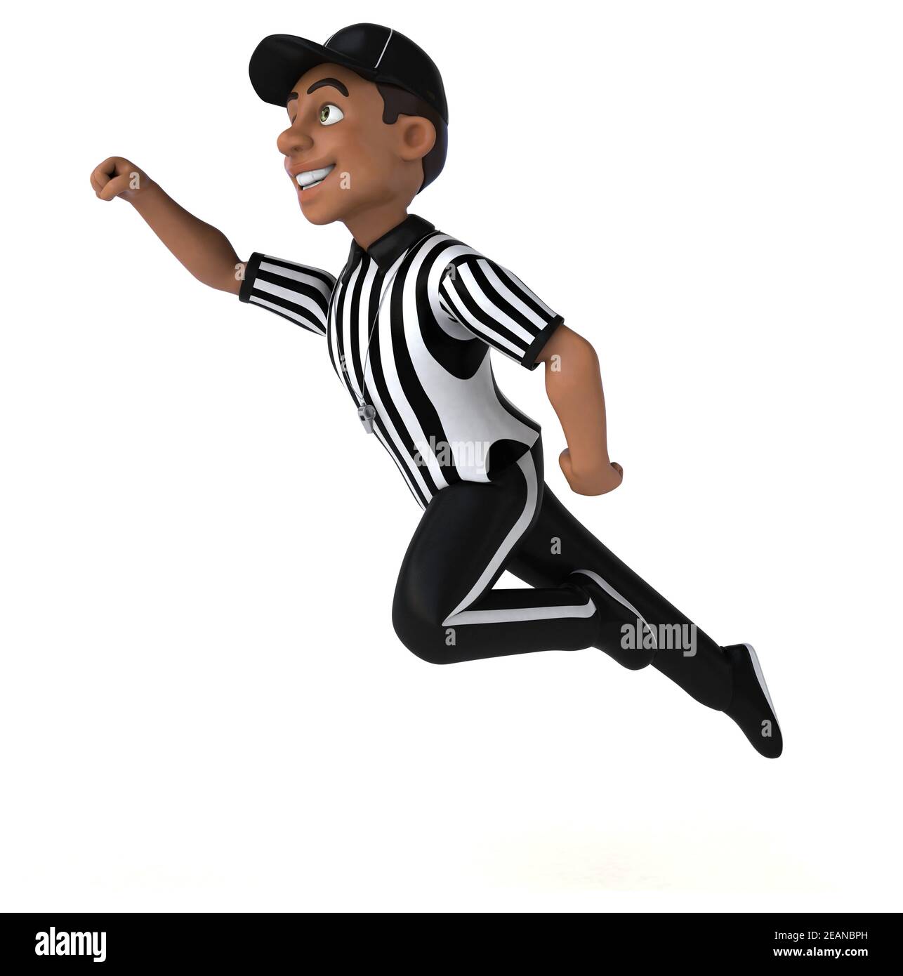 Illustration 3D amusante d'un arbitre américain Banque D'Images