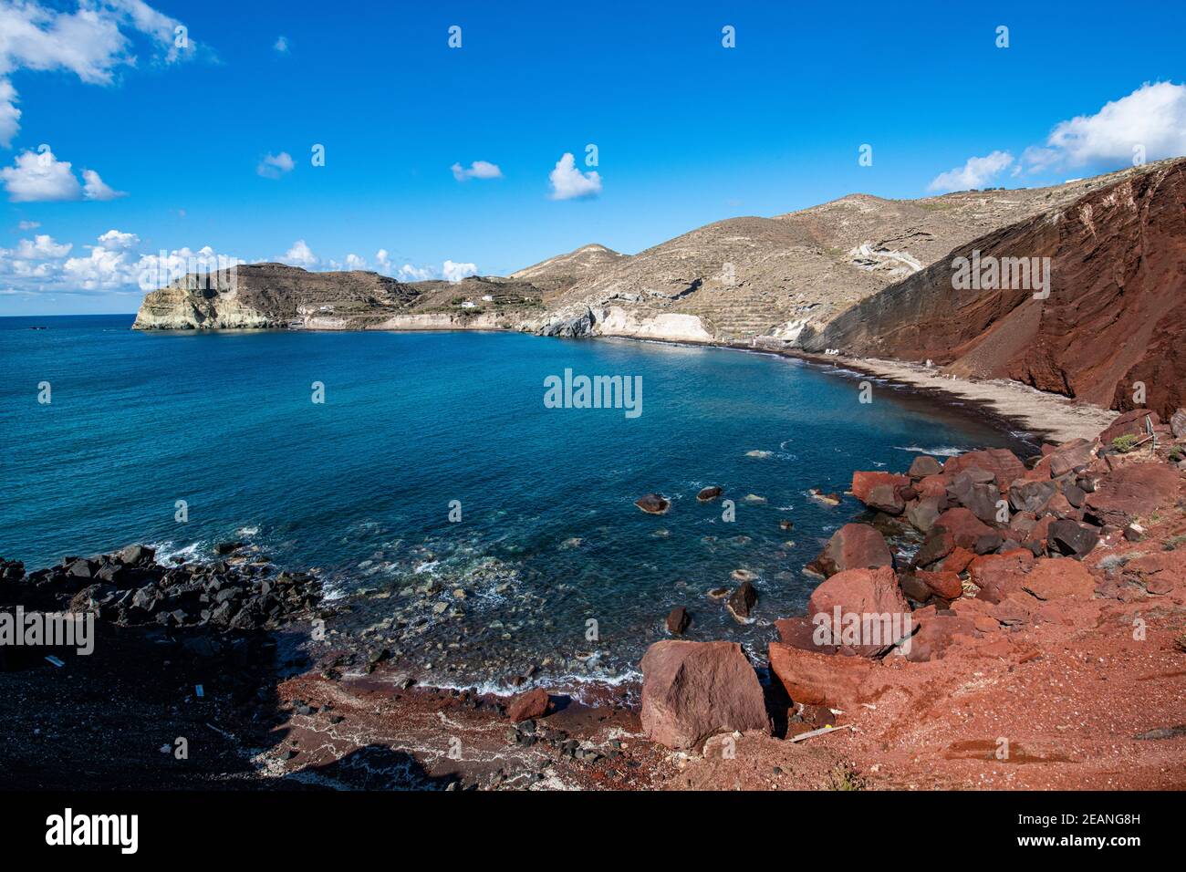Plage rouge, Santorini, Cyclades, Iles grecques, Grèce, Europe Banque D'Images