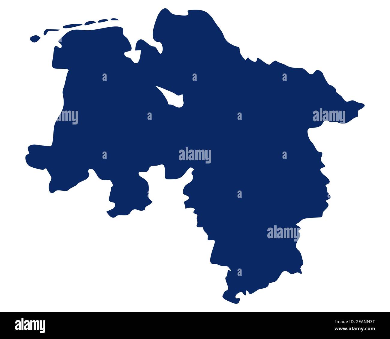 Karte von Niedersachsen dans blauer Farbe Banque D'Images
