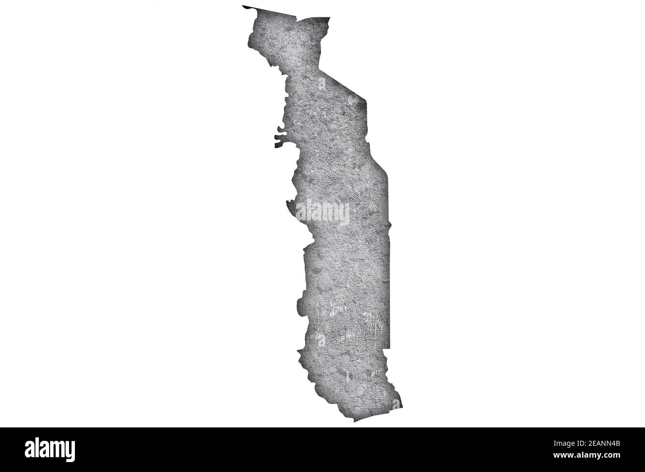 Carte du Togo sur le béton abîmé Banque D'Images