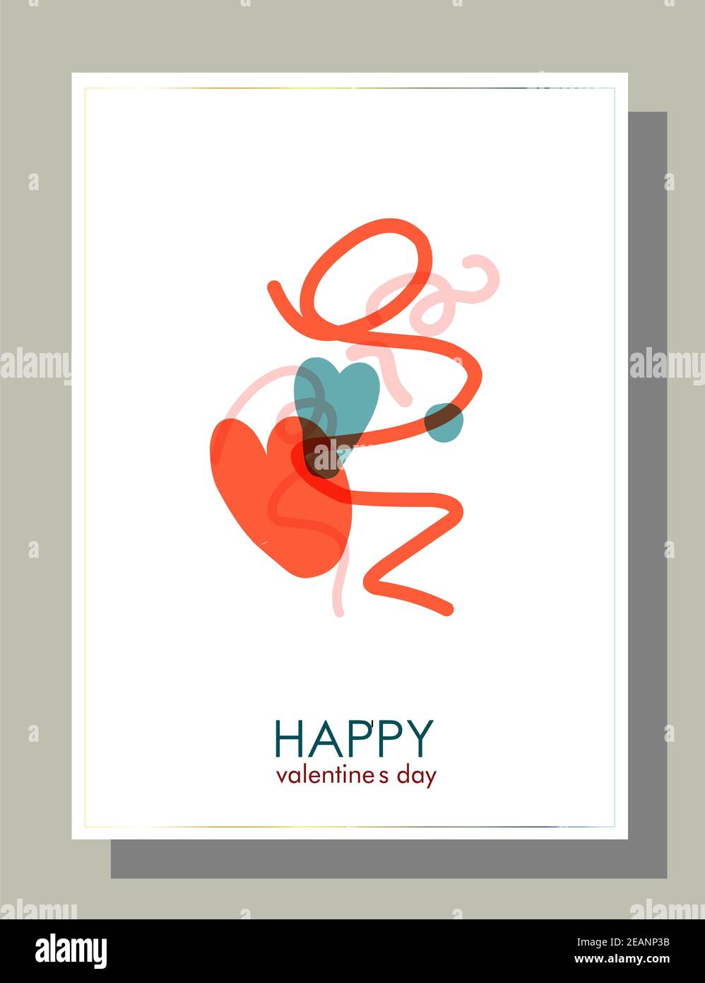 Journée des valentins tendance à plat pour la conception de prospectus. Modèle de vacances créatif moderne Banque D'Images