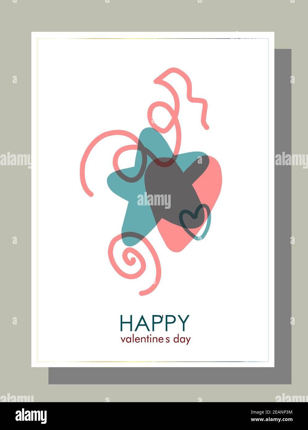 Journée des valentins tendance à plat pour la conception de prospectus. Modèle de vacances créatif moderne Banque D'Images