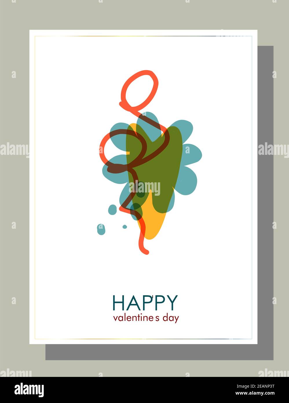 Journée des valentins tendance à plat pour la conception de prospectus. Modèle de vacances créatif moderne Banque D'Images