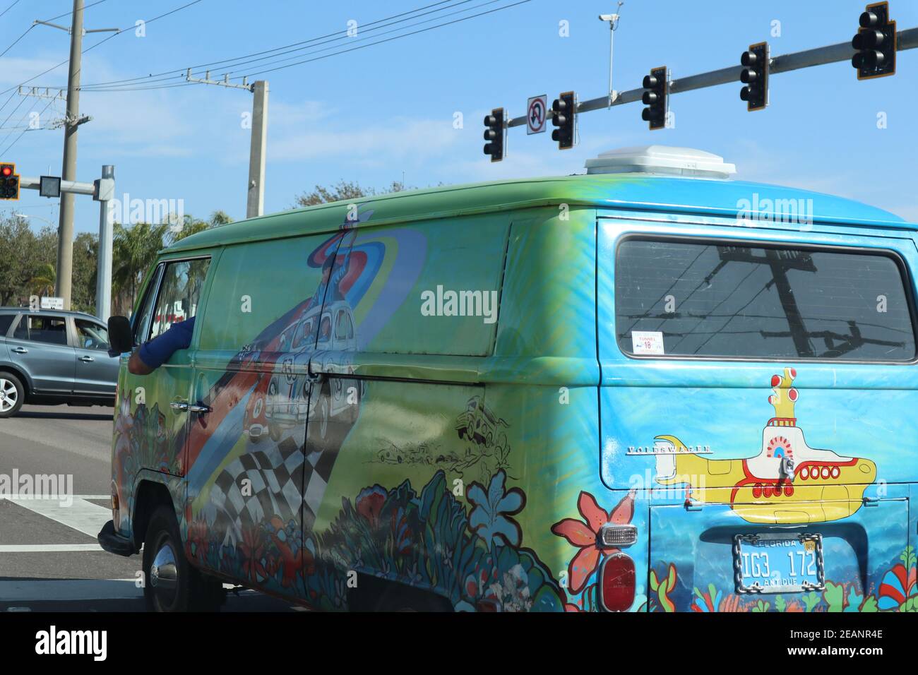 Volkswagen transporter avec peinture personnalisée Banque D'Images