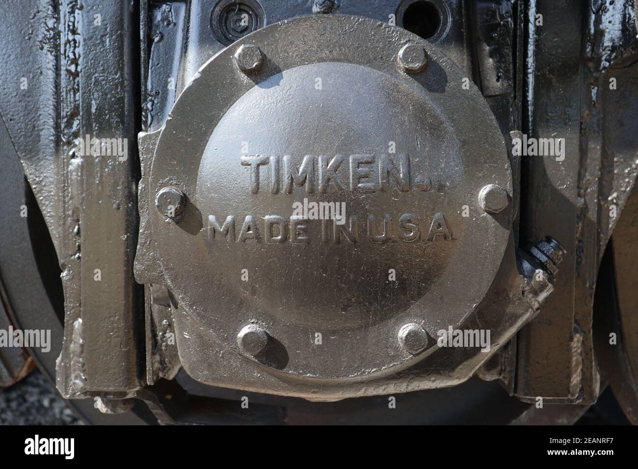 Timken fabriqué aux États-Unis couvercle de boîte de roulement de wagon Banque D'Images