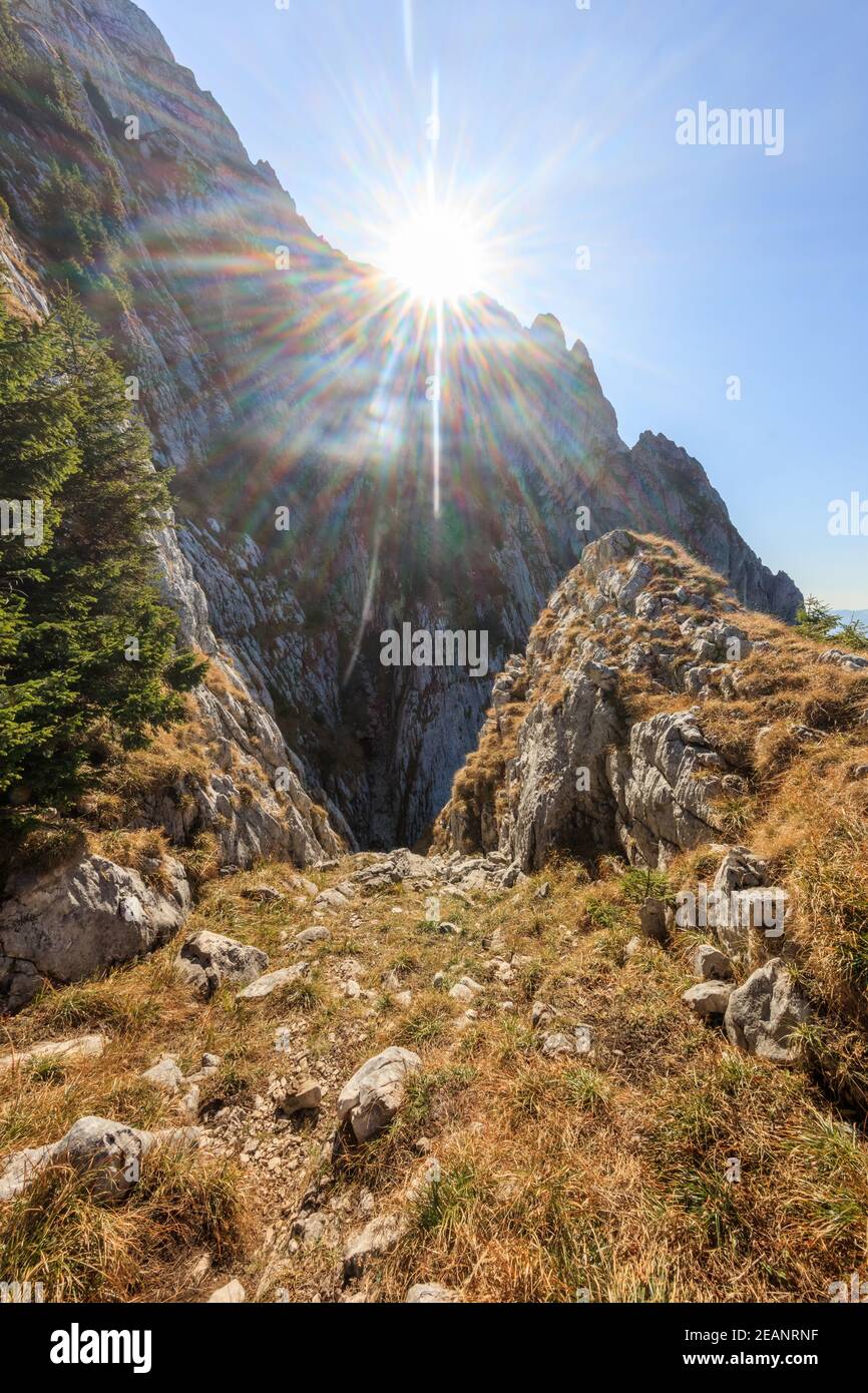 Les montagnes Piatra Craiului, Roumanie Banque D'Images