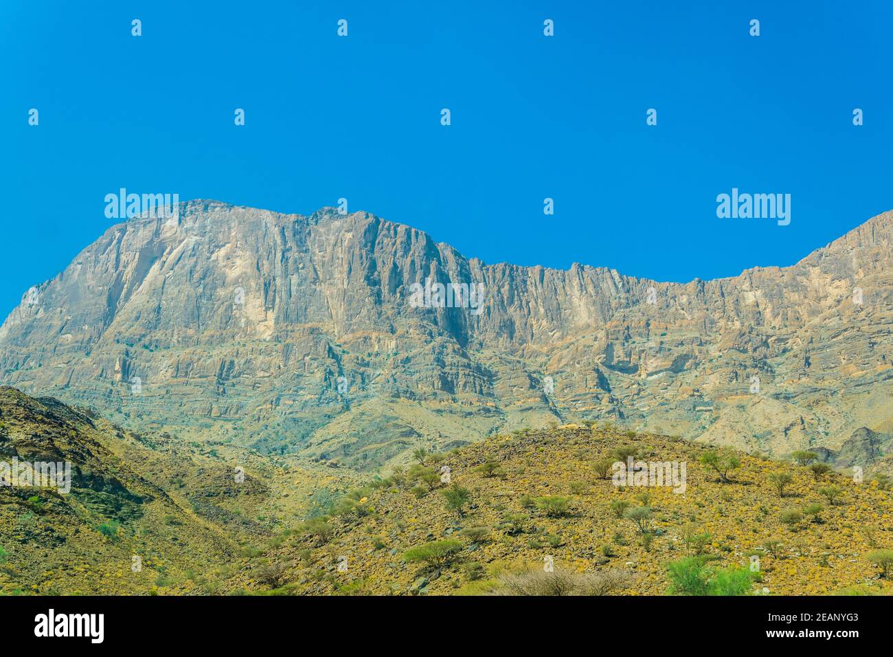 Les montagnes de Hajar en Oman. Banque D'Images