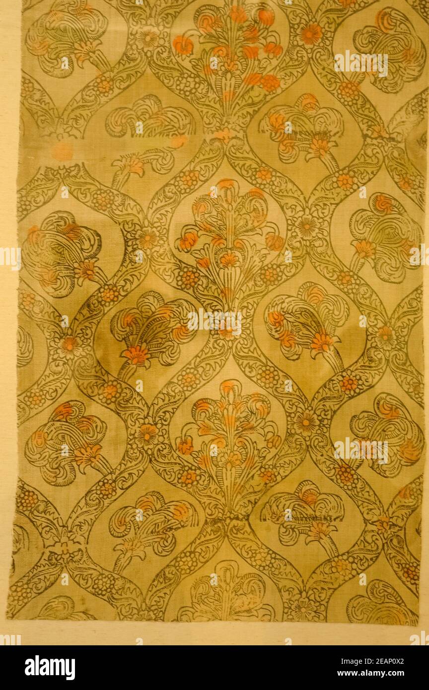 Tissus russes anciens, Musée de la culture russe. Banque D'Images