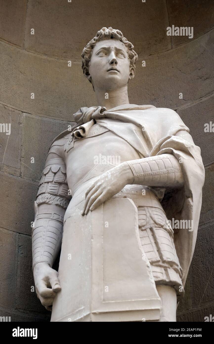 Saint Georges de Donatello, de l'église Orsanmichele à Florence, Toscane, Italie Banque D'Images