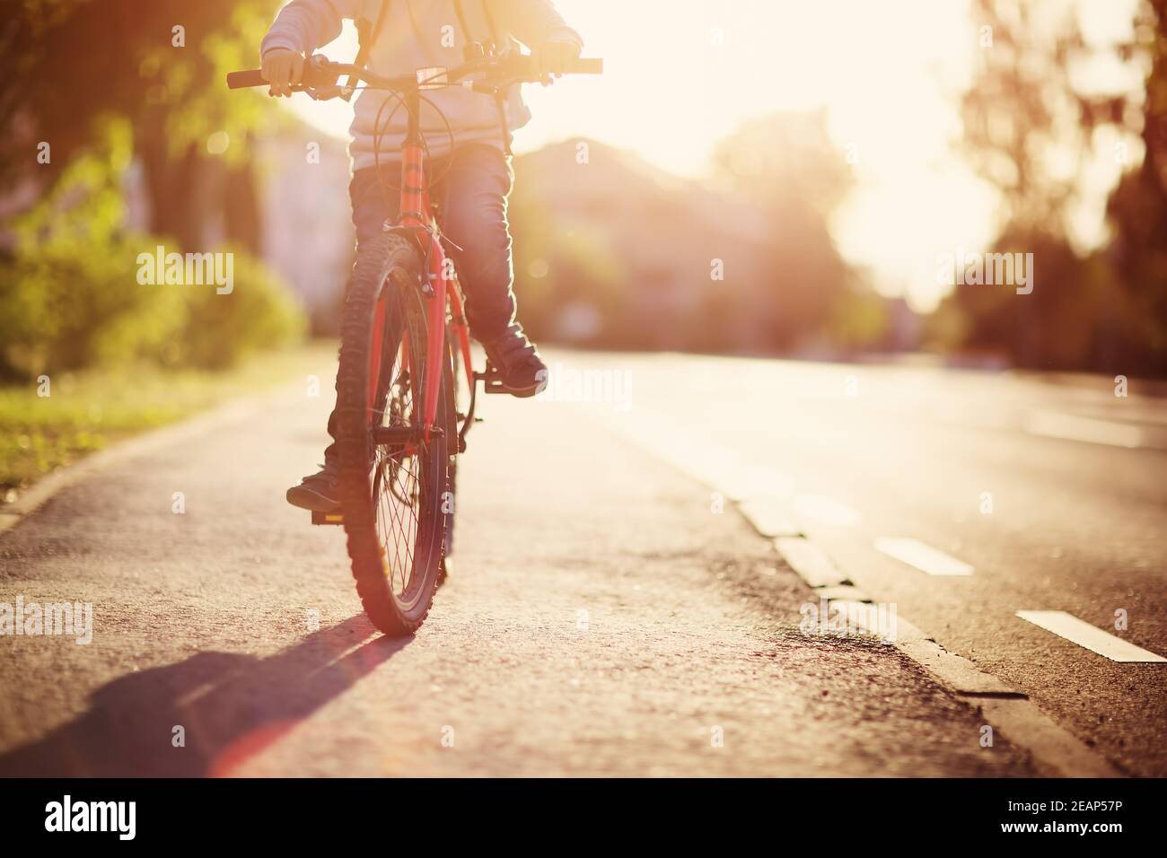 Enfant sur un vélo Banque D'Images