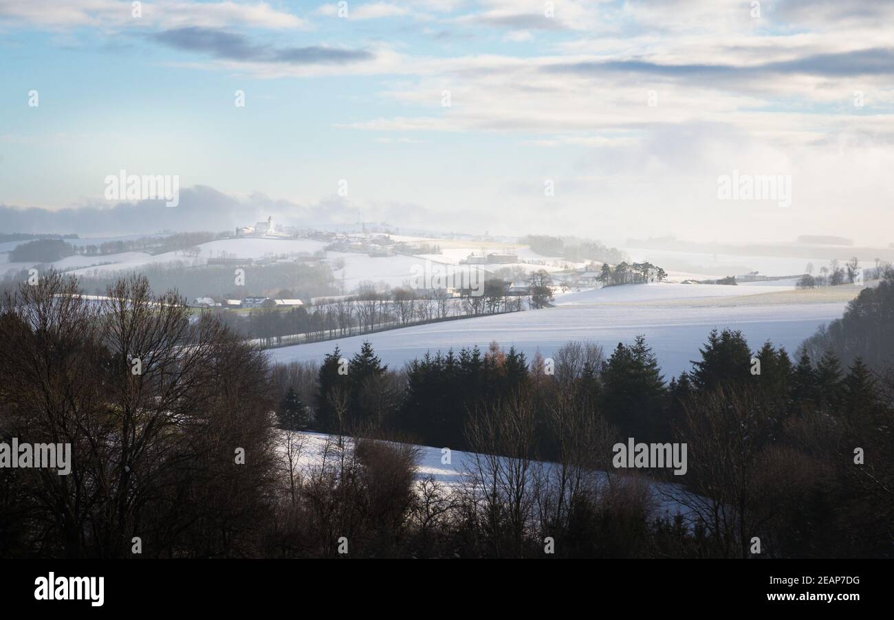 Paysage d'hiver à Hochwolkersdorf Bucklige Welt Basse-Autriche Banque D'Images