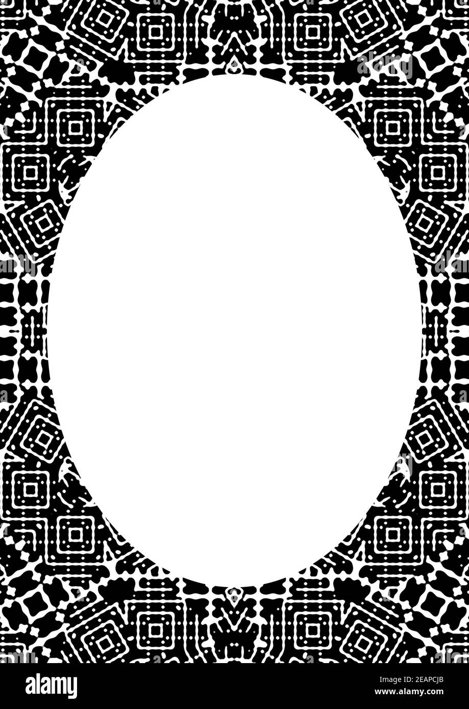 Circle Frame Background avec bordures décorées Banque D'Images